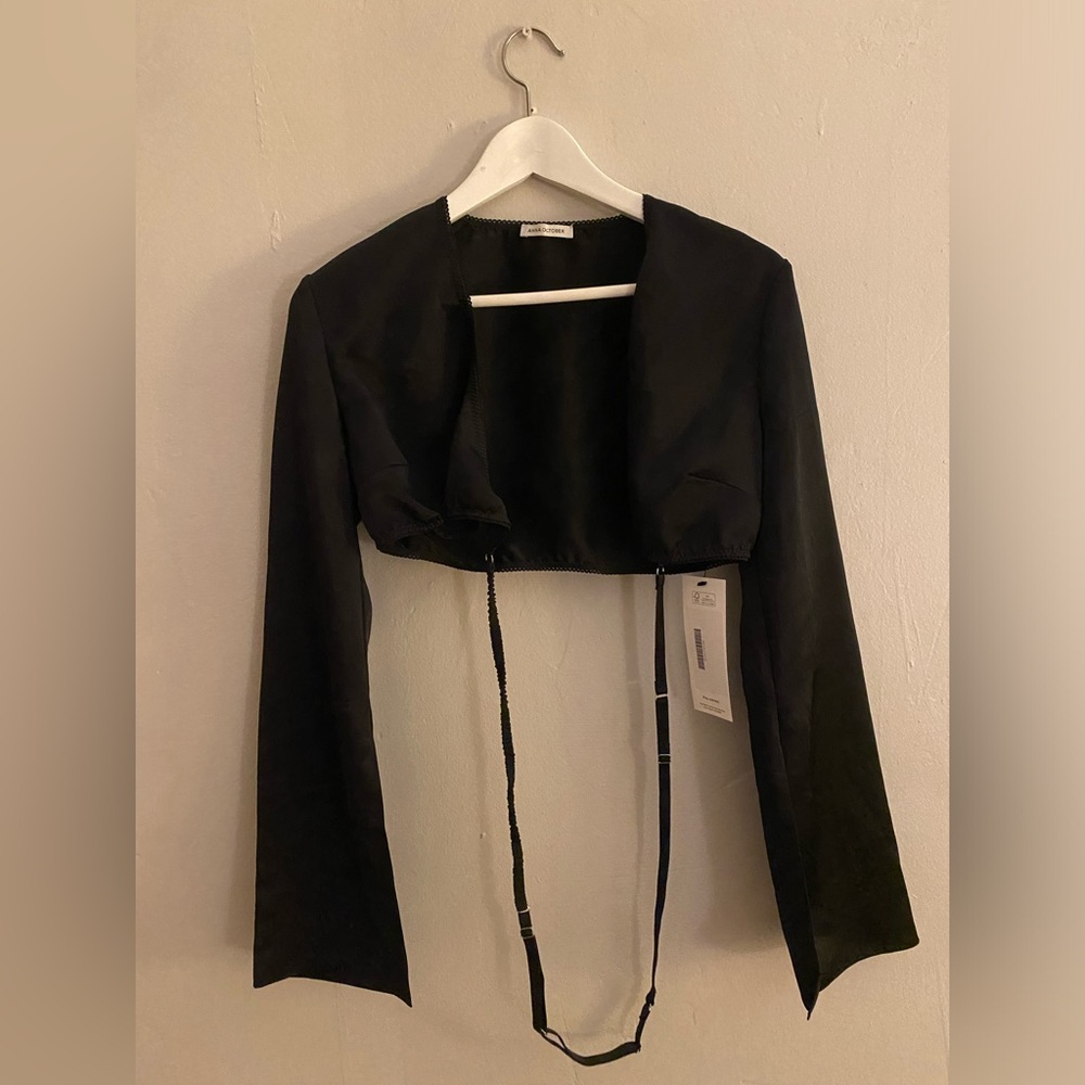 Small black Anna October silk blouse